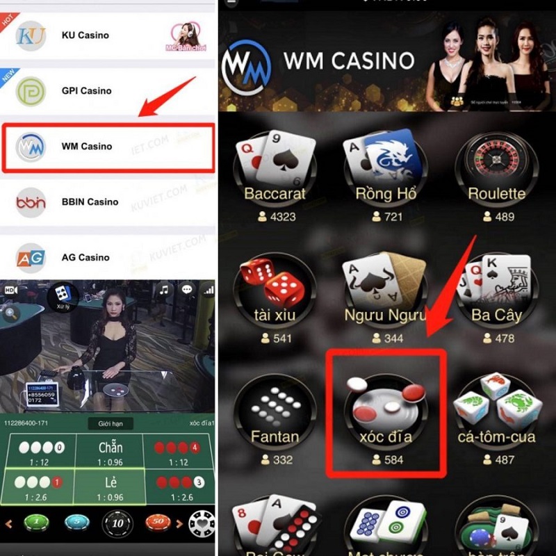 xóc đĩa sảnh WM Casino THABET