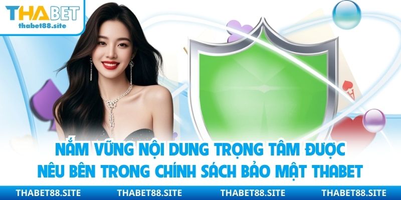 Nắm vững nội dung trọng tâm được nêu bên trong chính sách bảo mật Thabet
